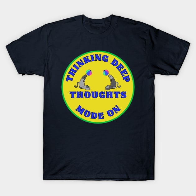 Thinking Deep Thoughts Mode Cats Procrastination Humor 3 T-Shirt by jr7 original designs